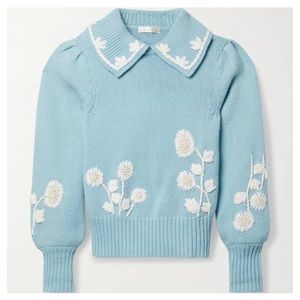 LoveShack Fancy Women’s Union Collared Pullover Sweater XS